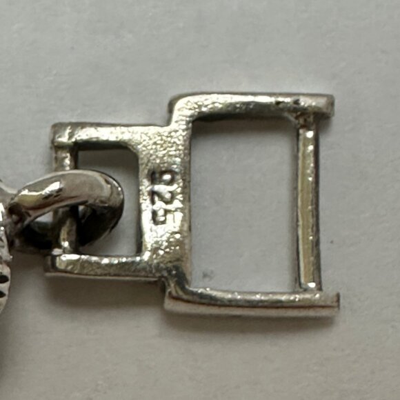 Starling Silver and Garnet, Macasite 7 inch Flower shaped bracelet 925 Vintage - Picture 3 of 3